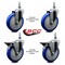Service Caster 5 Inch Blue Polyurethane 12 Inch Threaded Stem Caster Set 2 Brakes SCC SCC-TS20S514-PPUB-BLUE-121315-2-PLB2 - alternate 3